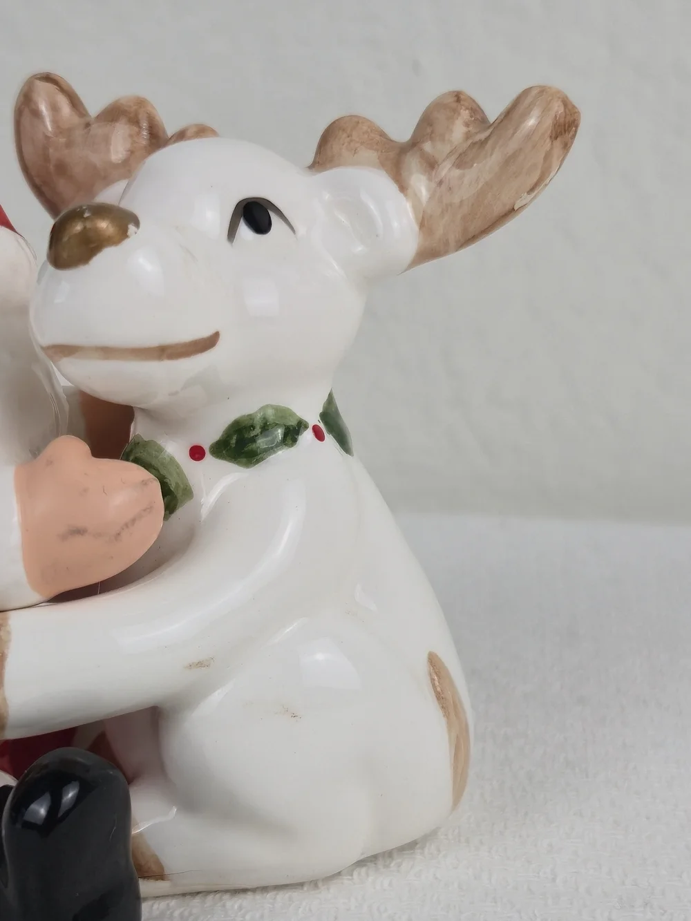 Vintage OCI Omnibus Santa & Reindeer Salt & Pepper Shakers